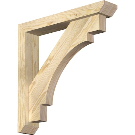 Ekena Millwork Merced Slat Rough Sawn Bracket w/ Offset Brace, Douglas Fir, 4"W x 22"D x 22"H BKT0402X22X22MRC06RDF
